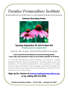 Immune Boosting Herbs class flyer-30sept14