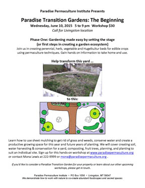 Front yard transition workshop June 10 2015 in Livingston MT