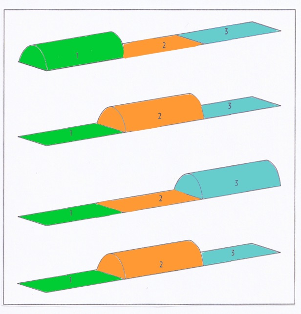 Drawing showing RHT Greenhouse Plot Positions as the seasons change