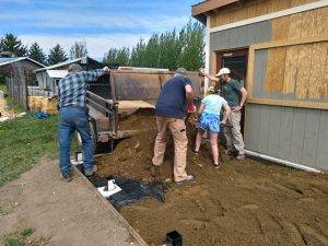 Installing decomposed granite (DG) for PPI's produce washing station