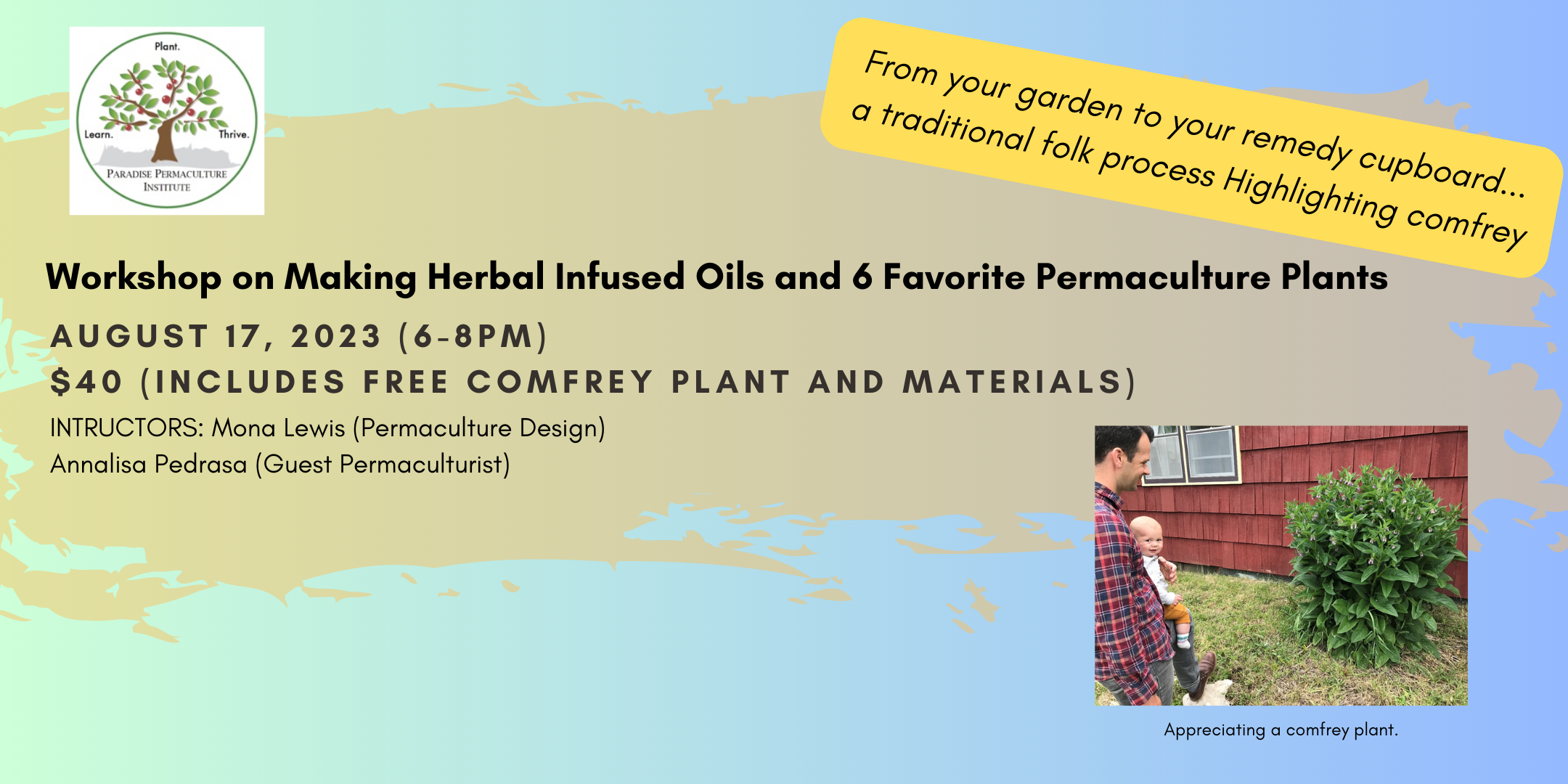 Making Herbal Infused Oils and 6 Favorite Permaculture Plants - Workshop